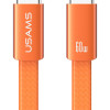 USAMS καλώδιο USB-C SJ783, 60W, 480Mbps, flat, 1.2m, πορτοκαλί