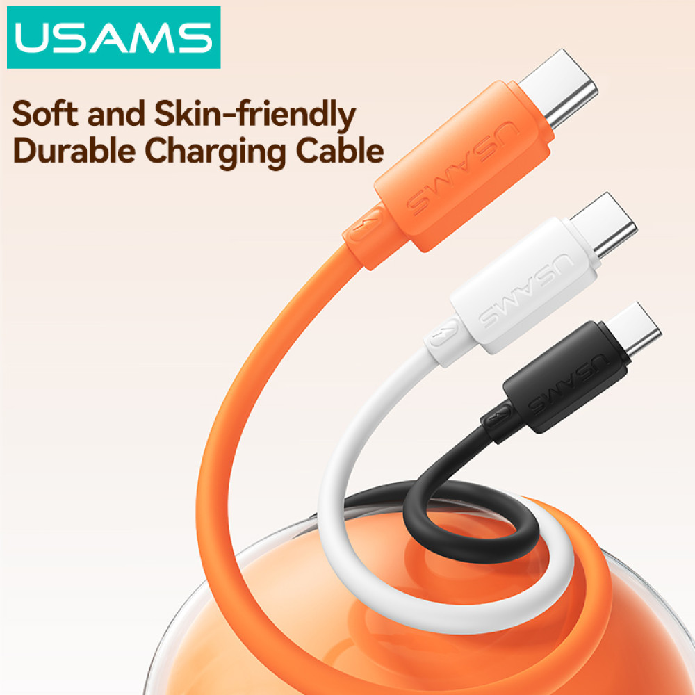 USAMS καλώδιο USB-C σε USB SJ786, σιλικόνης, 3A, 480Mbps, 1m, πορτοκαλί