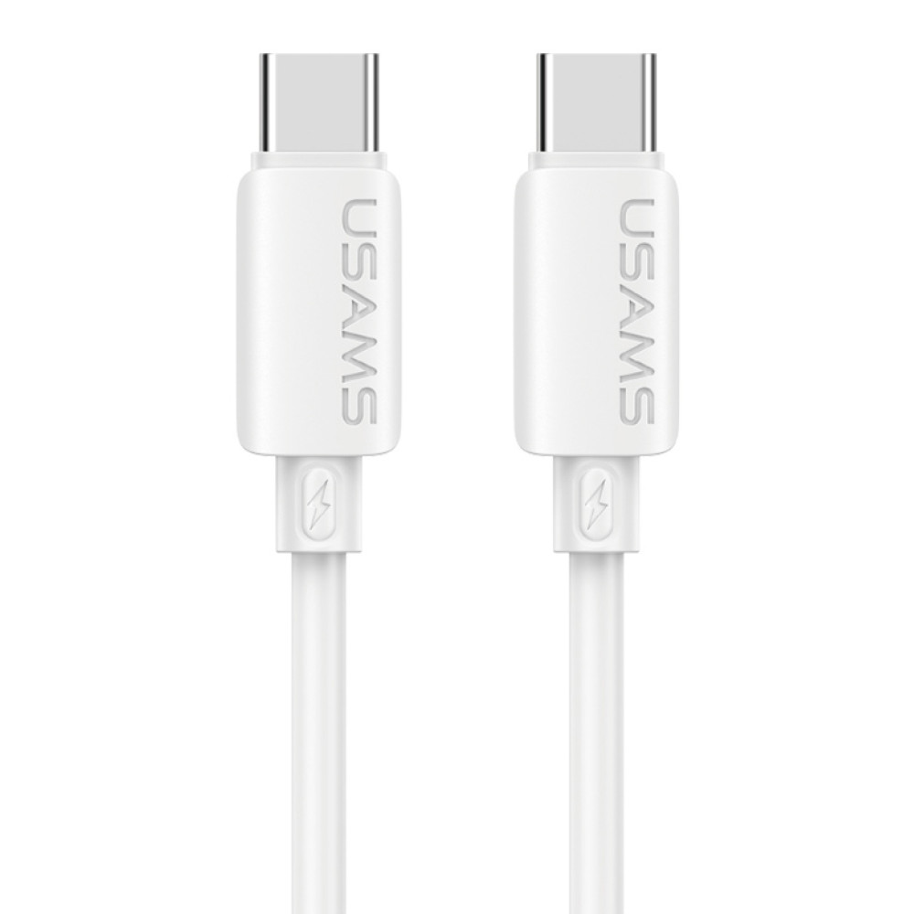 USAMS καλώδιο USB-C SJ787, σιλικόνης, 60W, 480Mbps, 1m, λευκό
