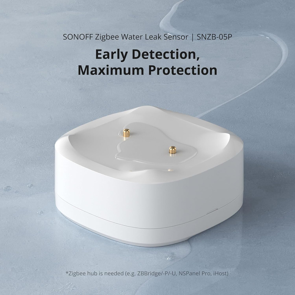 SONOFF smart ανιχνευτής πλημμύρας SNZB-05P, ZigBee, μπαταρίας, λευκός