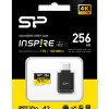 SILICON POWER κάρτα μνήμης microSDXC Inspire με card reader, 256GB, UHS-I U3 A1 V30