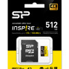 SILICON POWER κάρτα μνήμης microSDXC Inspire, 512GB, UHS-I U3 A1 V30