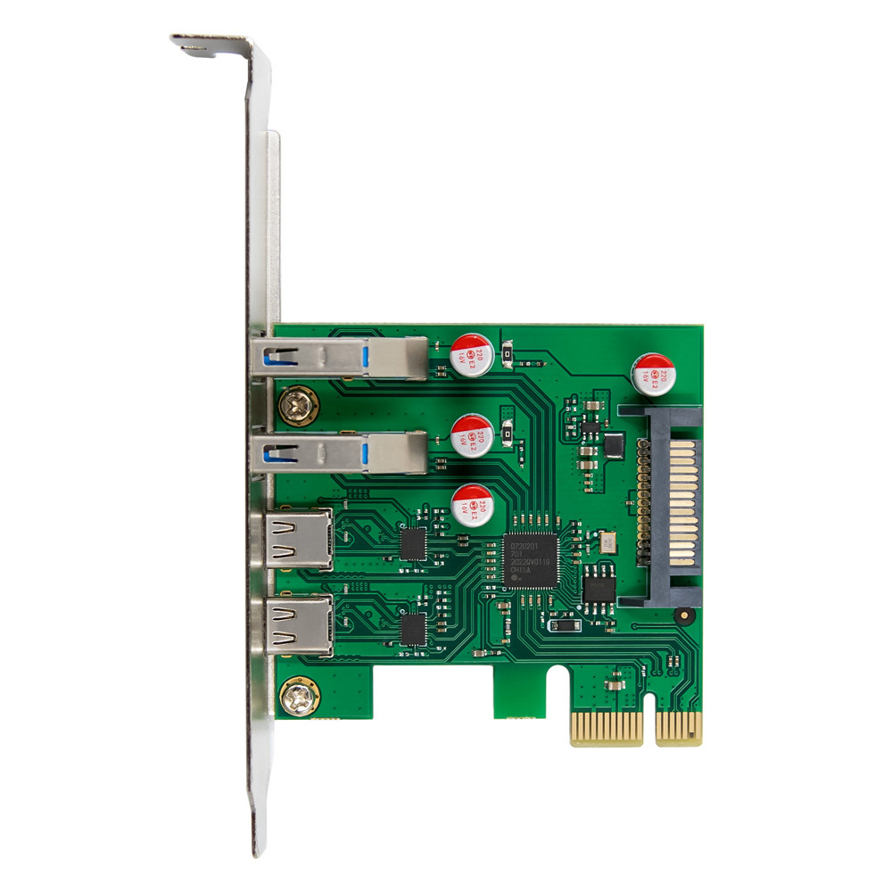 POWERTECH κάρτα επέκτασης PCIe σε 2x USB & 2x USB-C ST632, 5Gbps, NEC D720201