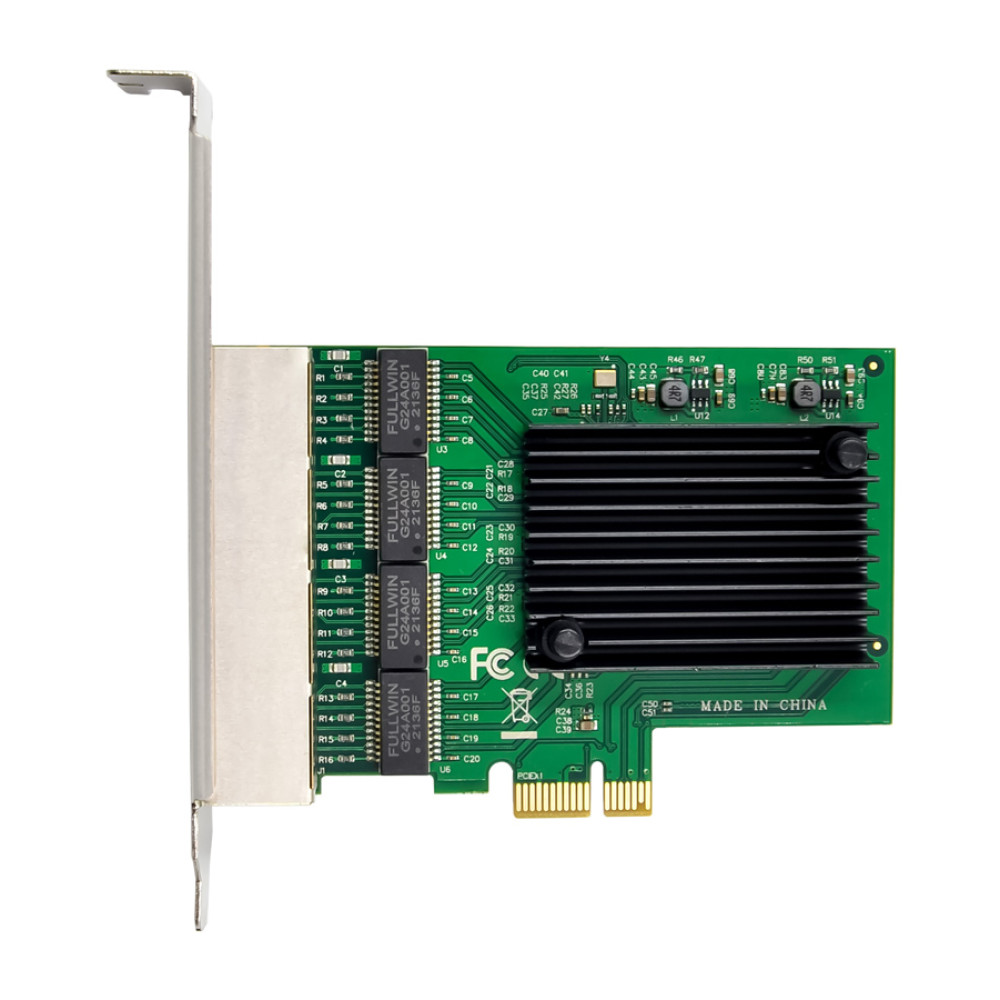 POWERTECH κάρτα επέκτασης PCIe σε 4x RJ45 GbE ST708, RTL8111F & ASM1184