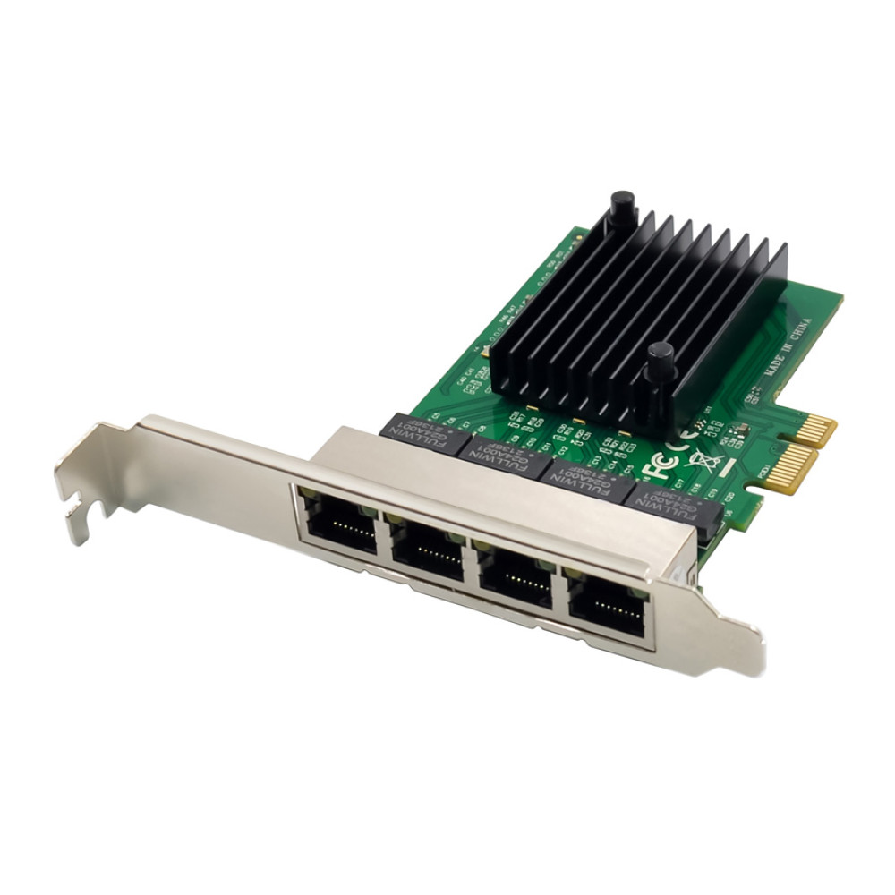 POWERTECH κάρτα επέκτασης PCIe σε 4x RJ45 GbE ST708, RTL8111F & ASM1184