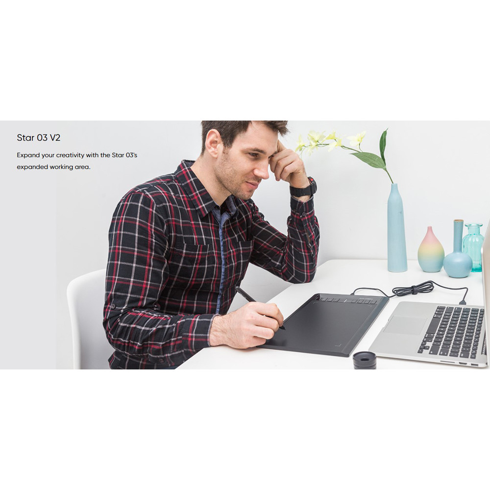 XP-PEN ταμπλέτα σχεδίασης με γραφίδα Star 03 V2, 228.8x152.6mm, μαύρο