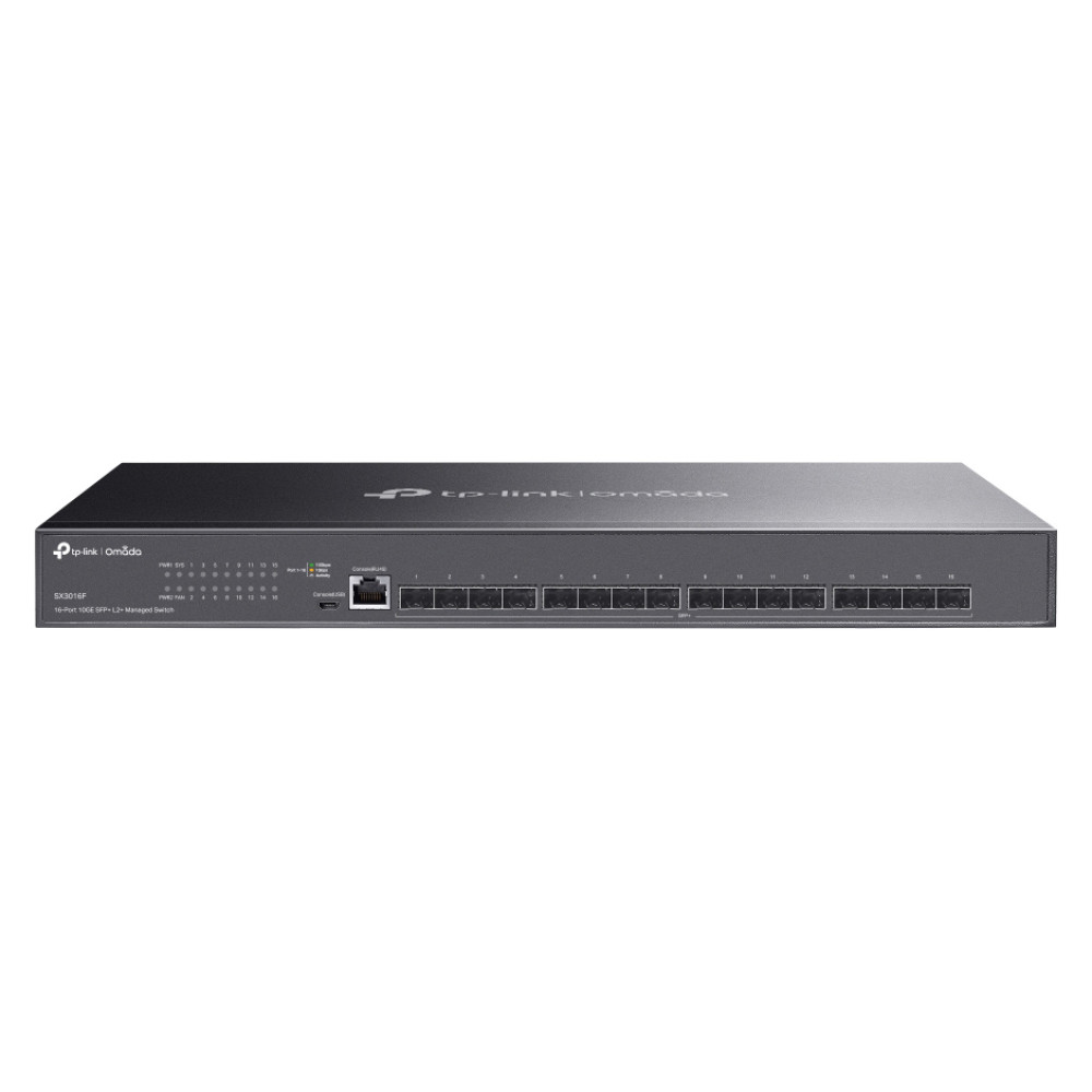 TP-LINK L2+ managed switch SX3016F, 16x 10Gbps SFP+ θύρες, V1.20