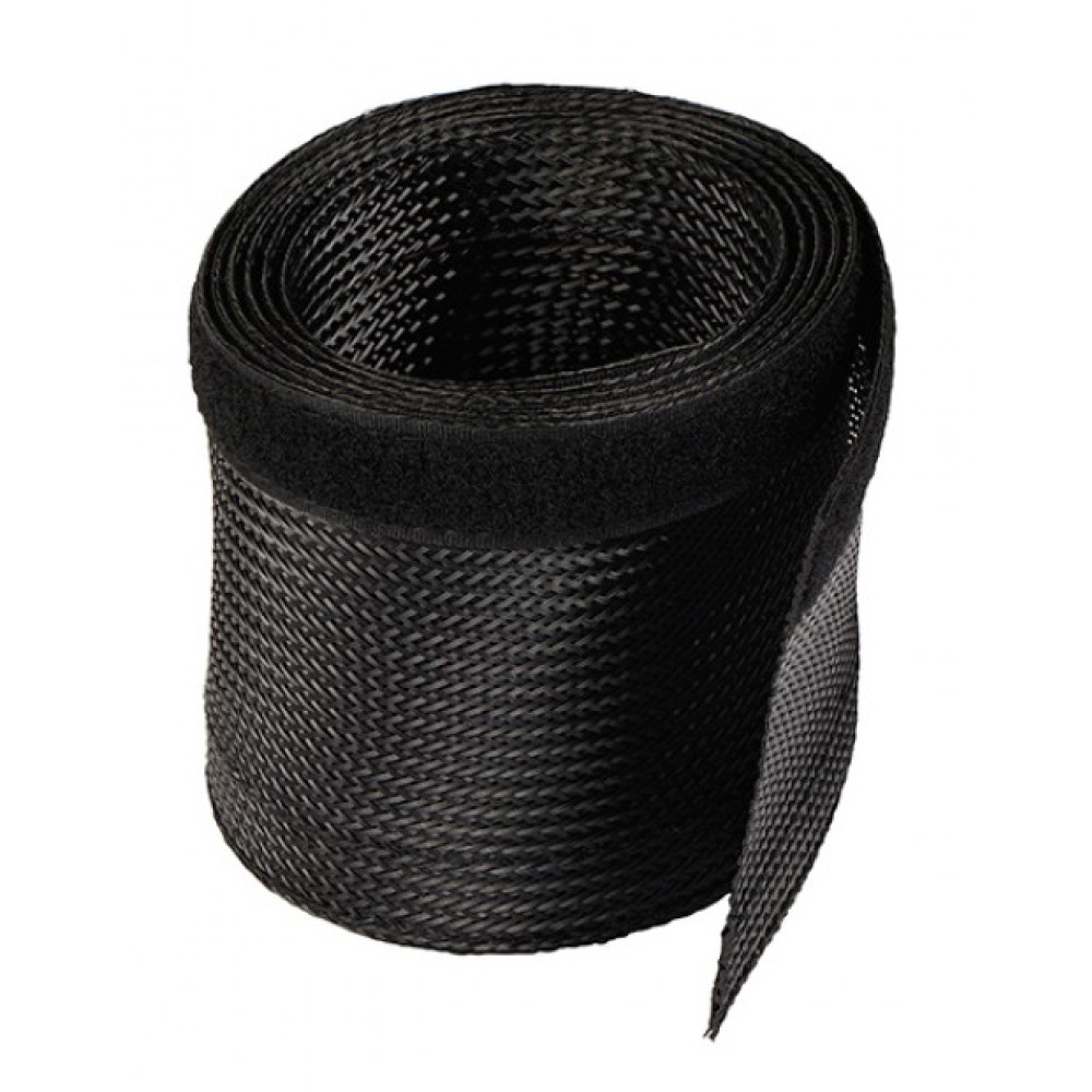 POWERTECH δεματικό καλωδίων τύπου Flex Wrap TIES-001, 1.8m, μαύρο