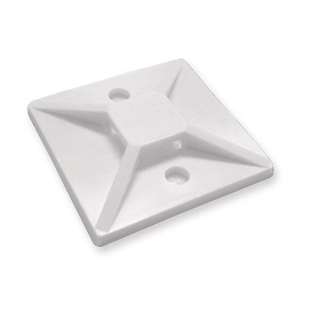 POWERTECH αυτοκόλλητη βάση δεματικών TIES-004, 30x30mm, 50τμχ, λευκό