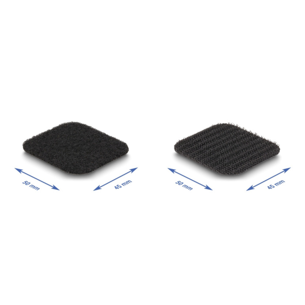 POWERTECH αυτοκόλλητα τύπου Velcro TIES-067 σε ρολό 5m, 45x50mm, μαύρο