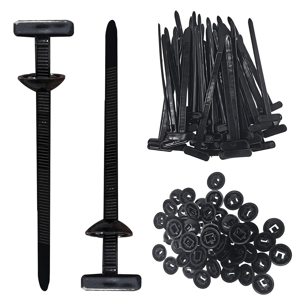 POWERTECH δεματικά καλωδίων TIES-082, 5x90mm, μαύρα, 50τμχ