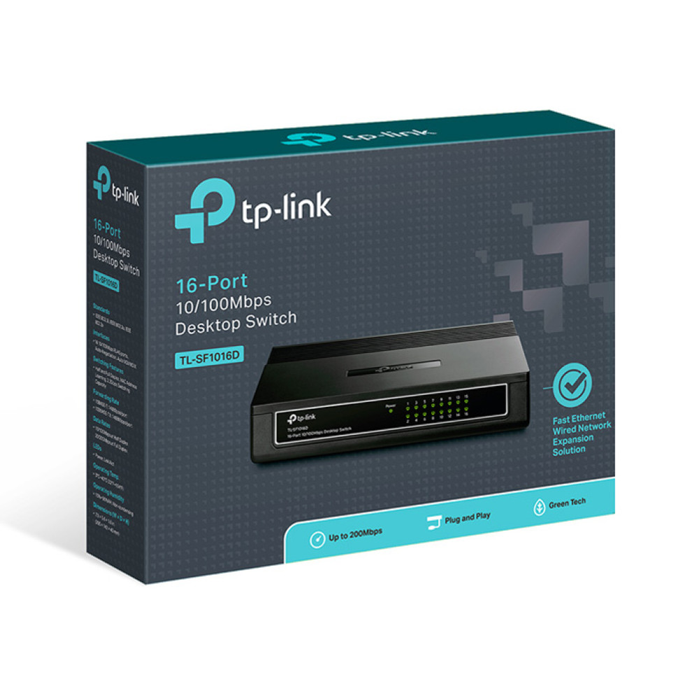 TP-LINK Desktop Switch TL-SF10016D, 10/100Mbps, 16 Θύρες, Ver. 7.0