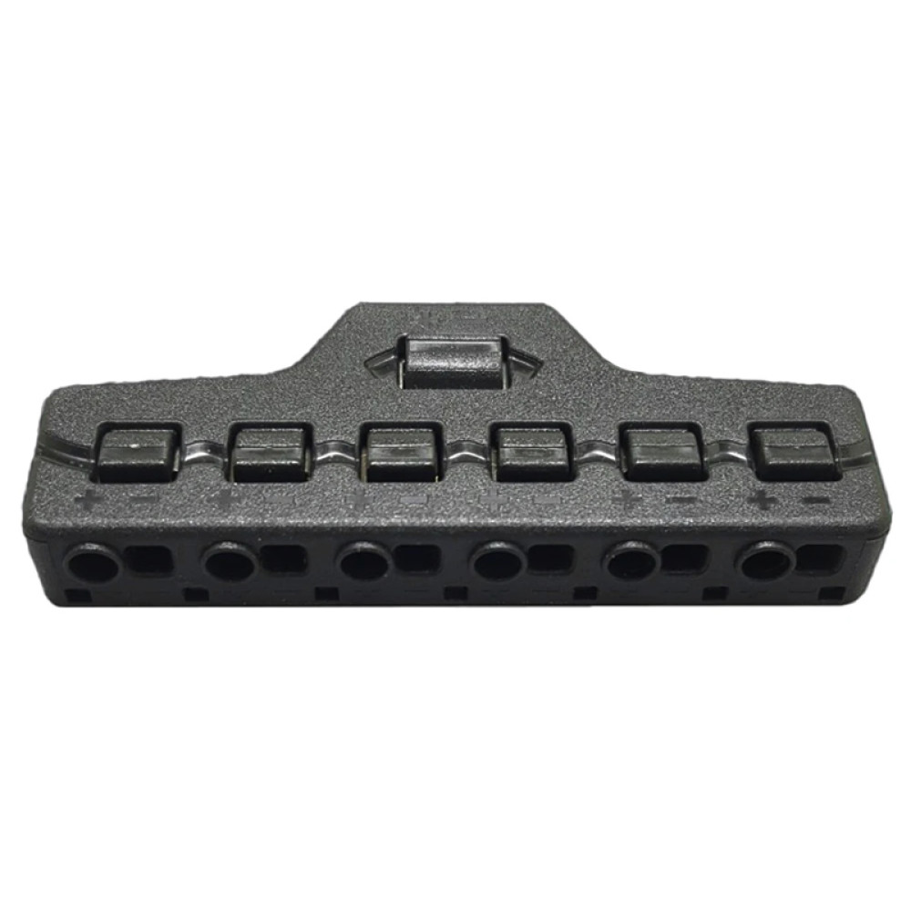 Splitter block TOOL-0095 για LED καλωδιοταινίες, 6-port, μαύρο