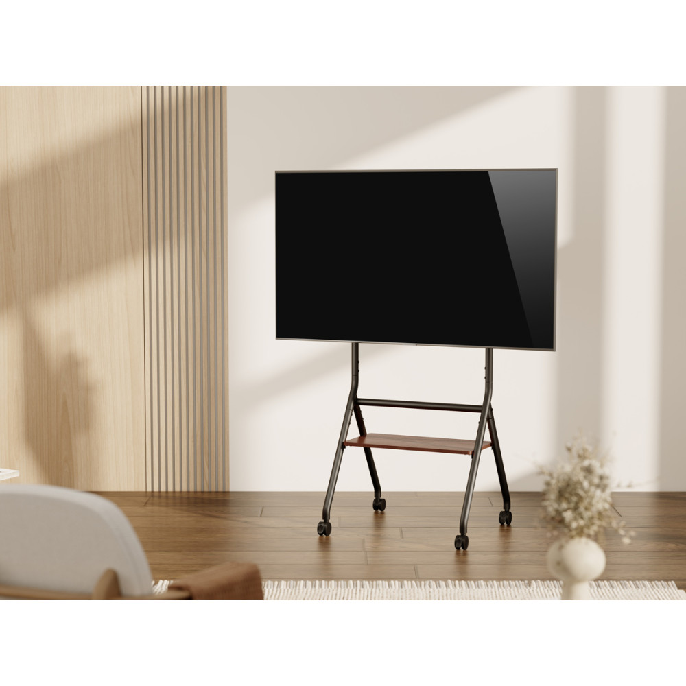 BRATECK βάση τηλεόρασης δαπέδου TTF13E-46FW, 37-86", έως 80kg, με ράφι & ροδάκια