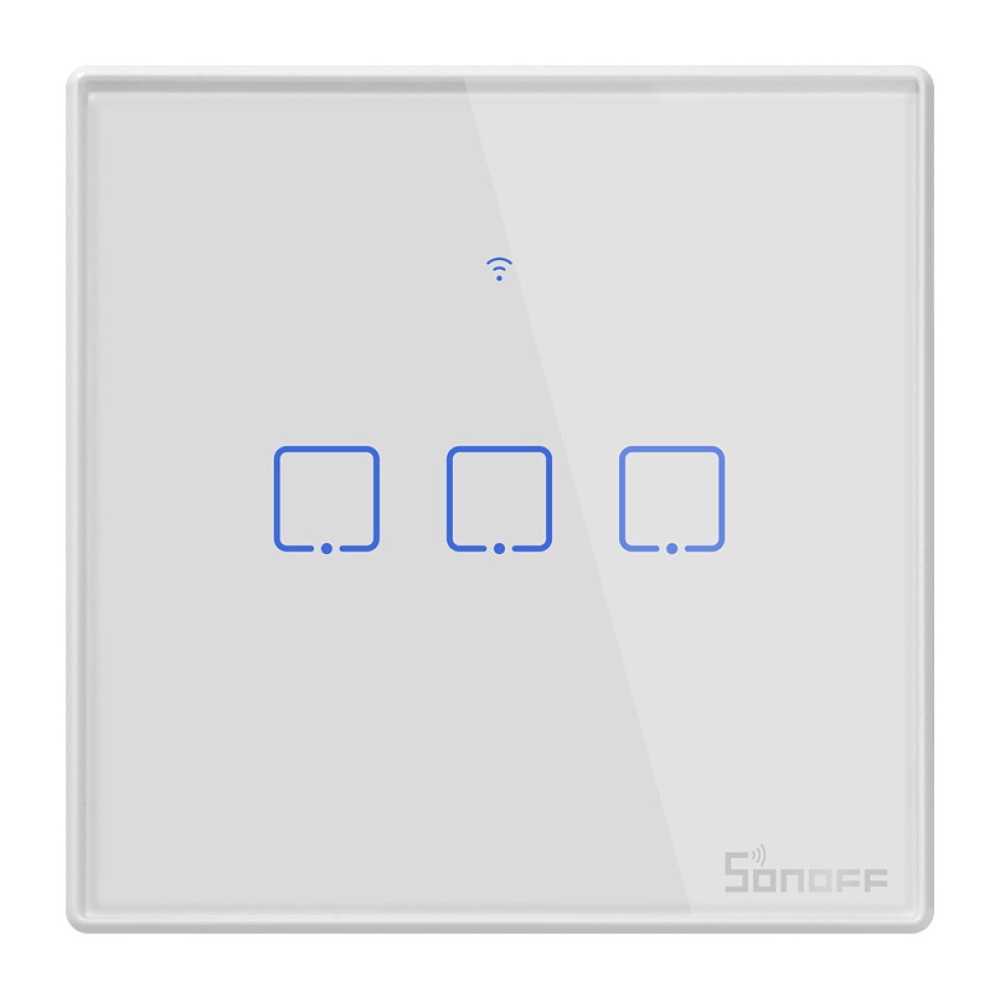 SONOFF smart διακόπτης ΤΧ-T2EU3C, αφής, Wi-Fi, τριπλός, λευκός