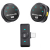 UPTECH ασύρματα μικρόφωνα UPWS-08 με θήκη φόρτισης, USB-C, 2.4GHz, μαύρο