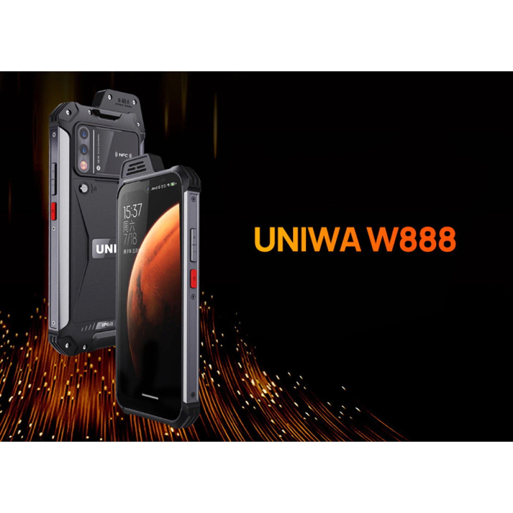 UNIWA smartphone W888, 6.3" HD+, 4/64GB, ηχείο 2W, Atex Zone 2, IP68, μαύρο