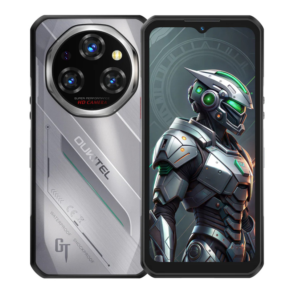 OUKITEL smartphone WP62, 6.6", 12/512GB, 5G, 11000mAh, IP68/IP69K/MIL-STD-810H, ασημί