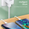 USAMS φορτιστής τοίχου T20 & καλώδιο type-C, 2x USB, 2.1A, λευκός
