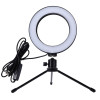 Φωτιστικό δαχτυλίδι LED ZD67B με μίνι τρίποδα, Φ 16cm, 12W