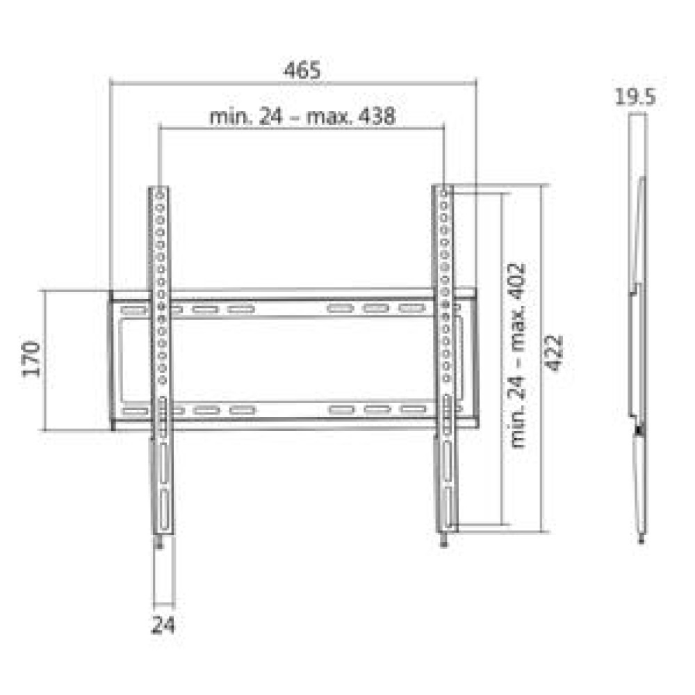 Βάση Τηλεόρασης Επιτοίχια LogiLink BP0009 32"- 55" έως 35kg
