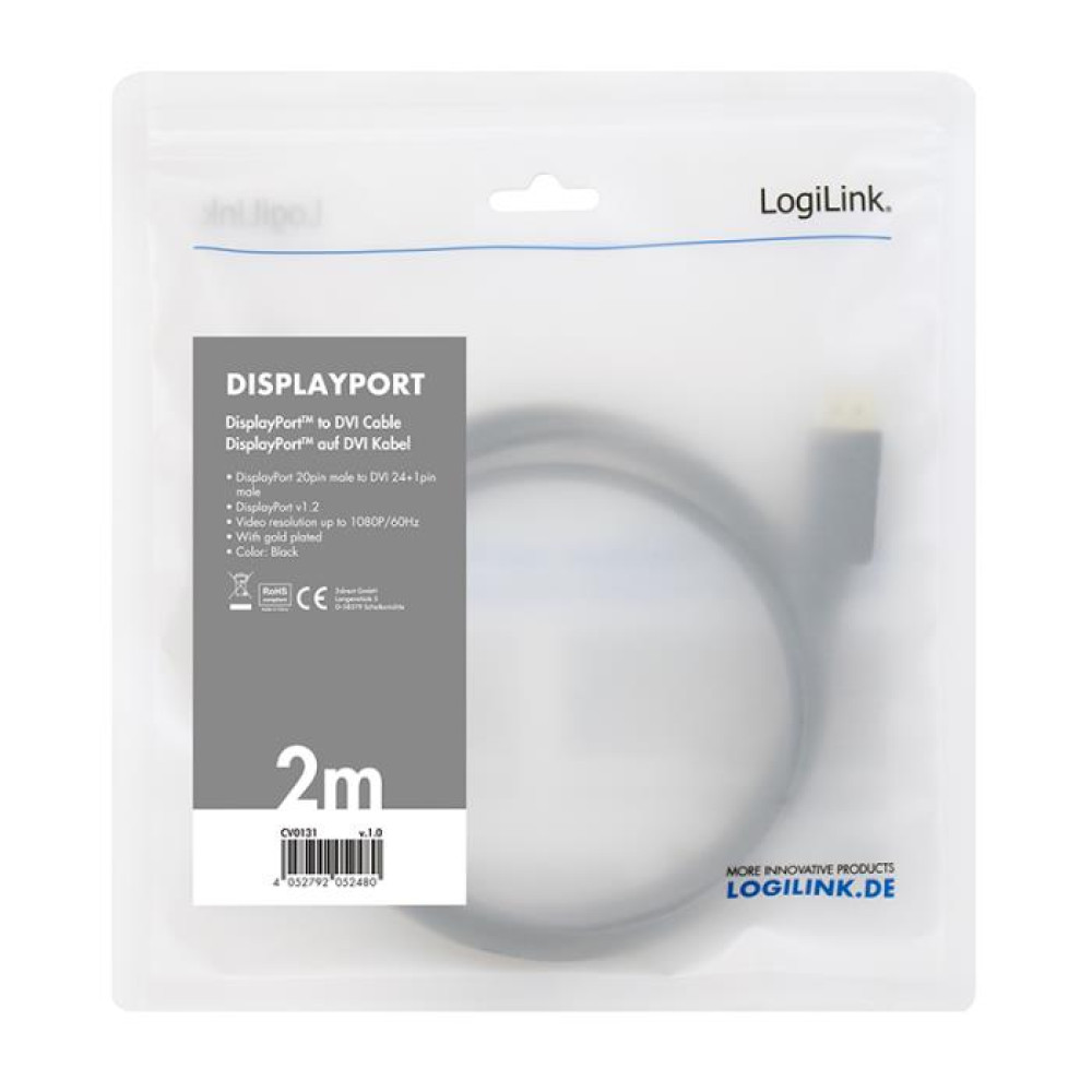 Καλώδιο DP σε DVI Logilink CV0133 5m