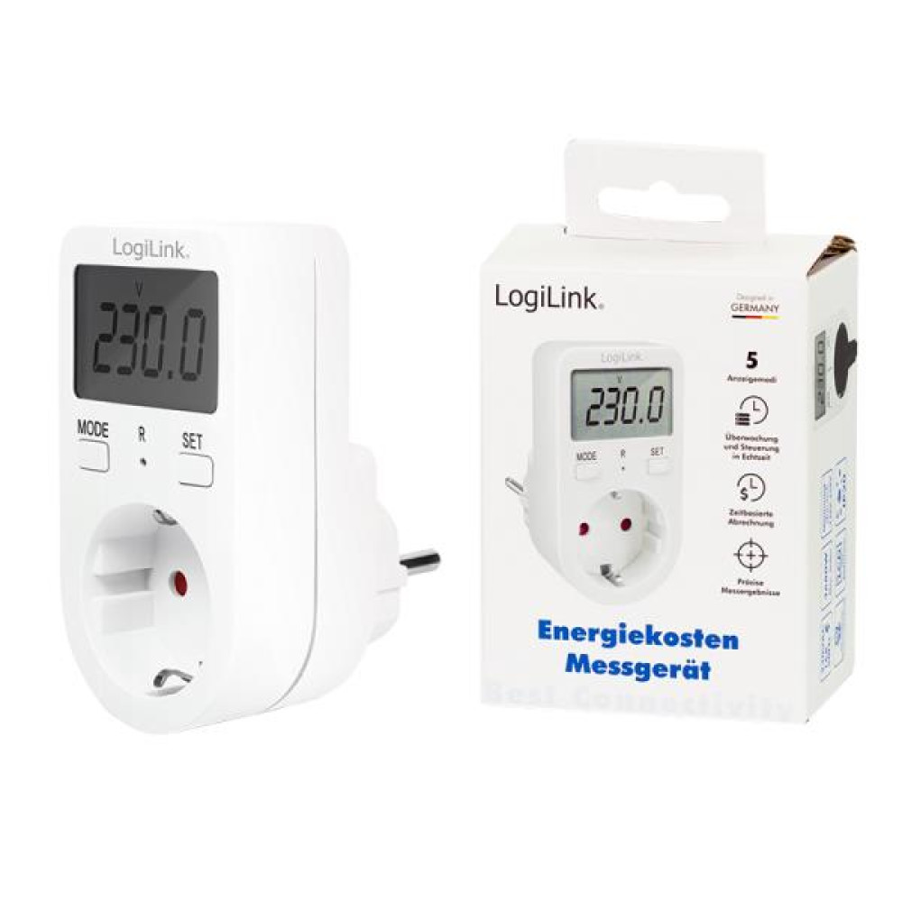 Πρίζα LogiLink EM0002A, με Μετρητή Κατανάλωσης Ρεύματος