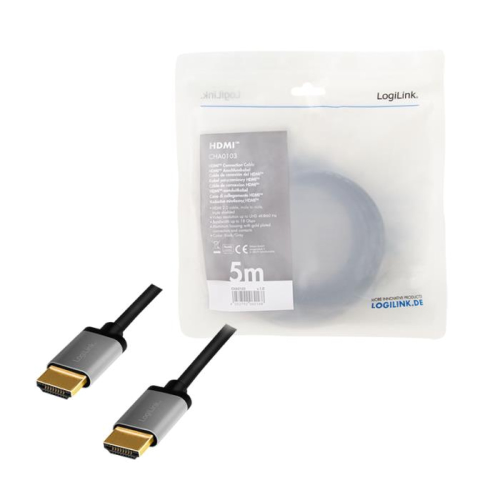Καλώδιο HDMI M/M 4K/60Hz LogiLink CHA013 5m