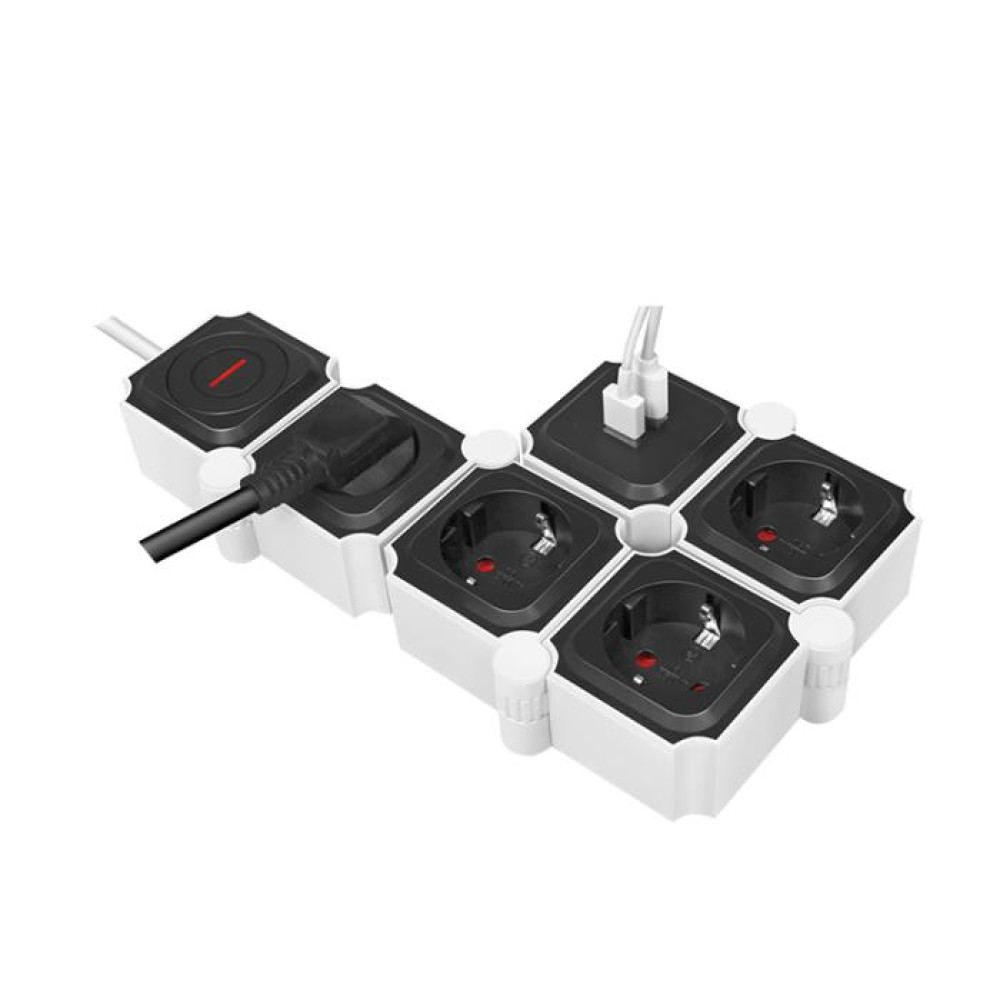 Πολύπριζο 4 Θέσεων LogiLink LPS276U, με 2 Θύρες USB 1.5m Λευκό