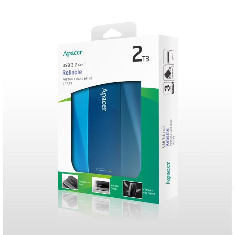 Εξωτερικός Σκληρός Δίσκος 2.5" Apacer AC533 2TB USB 3.2 Gen1 Μπλέ
