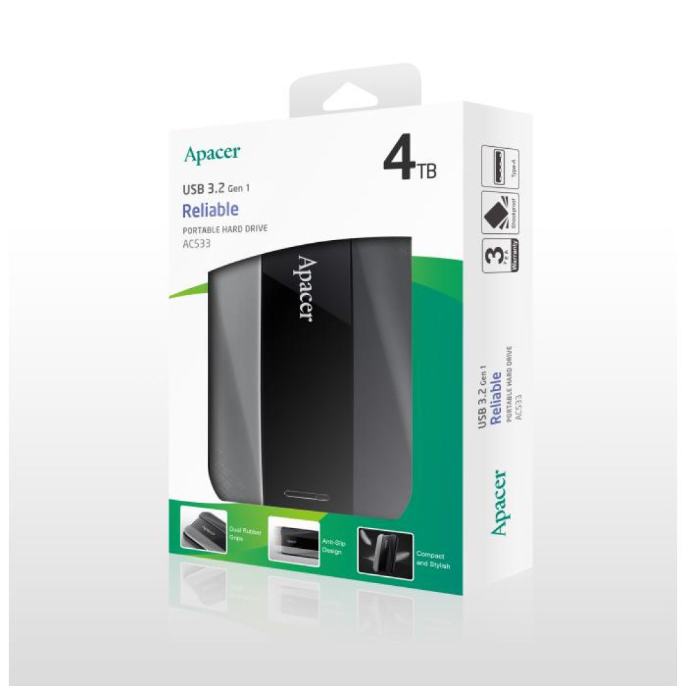 Εξωτερικός Σκληρός Δίσκος 2.5" Apacer AC533 4TB USB 3.2 Gen1 Μαύρο