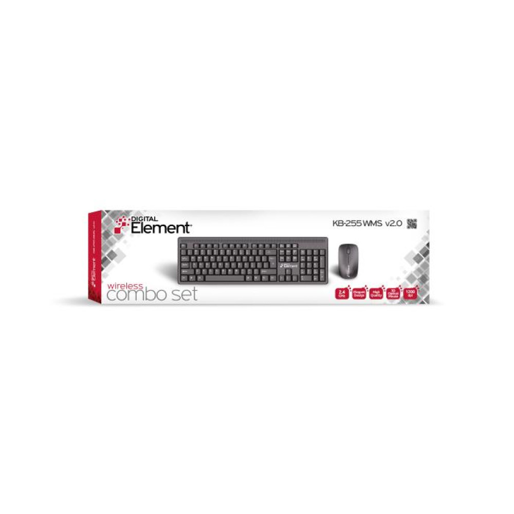 Ασύρματο Πληκτρολόγιο & Ποντίκι Element KB-255WMS v2.0