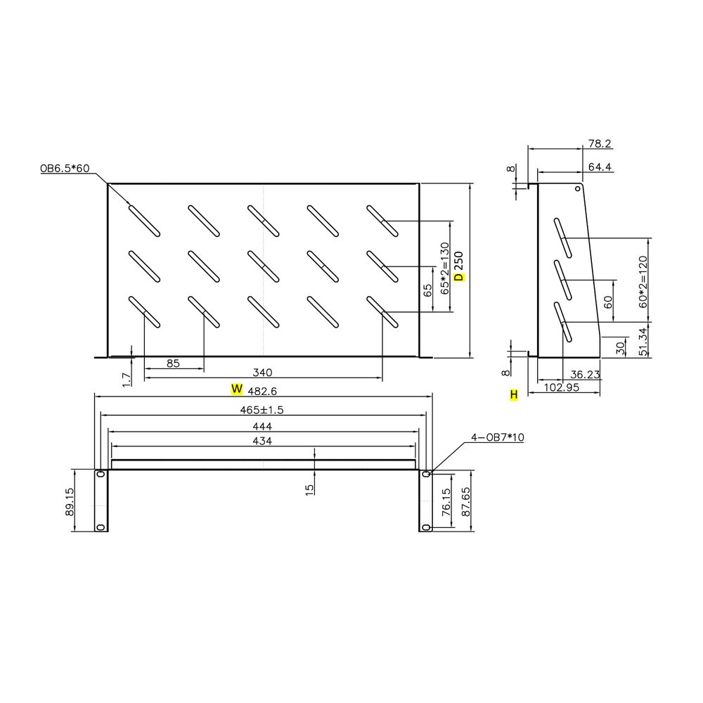 Ράφι Cantilever 2U Power On CS-2-250 Βάθους 250mm