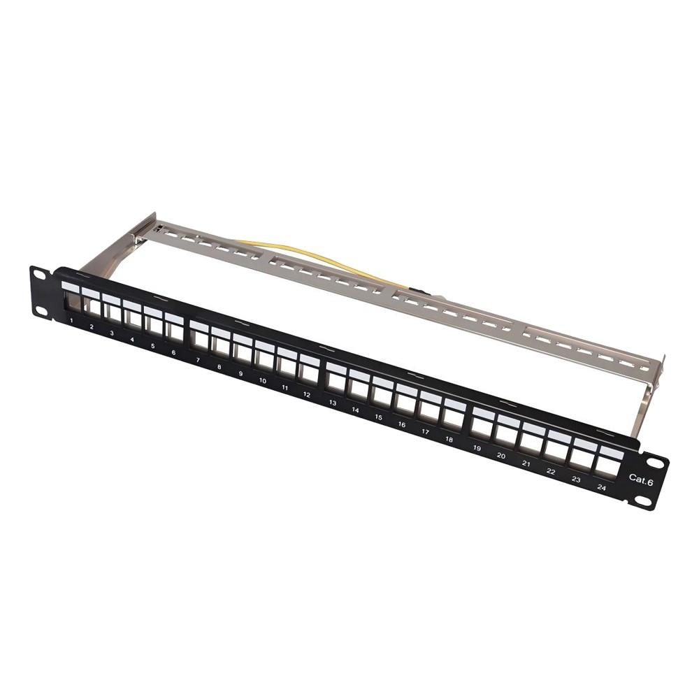 Keystone Patch Panel 24 Θέσεων 1U Power On BPP-F-24 FTP με Βάση Στήριξης
