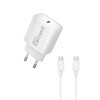 Φορτιστής Σπιτιού GaN PD 20W Element CH-150C 1 Θέσης, με καλώδιo USB-C 65W 1m Λευκό