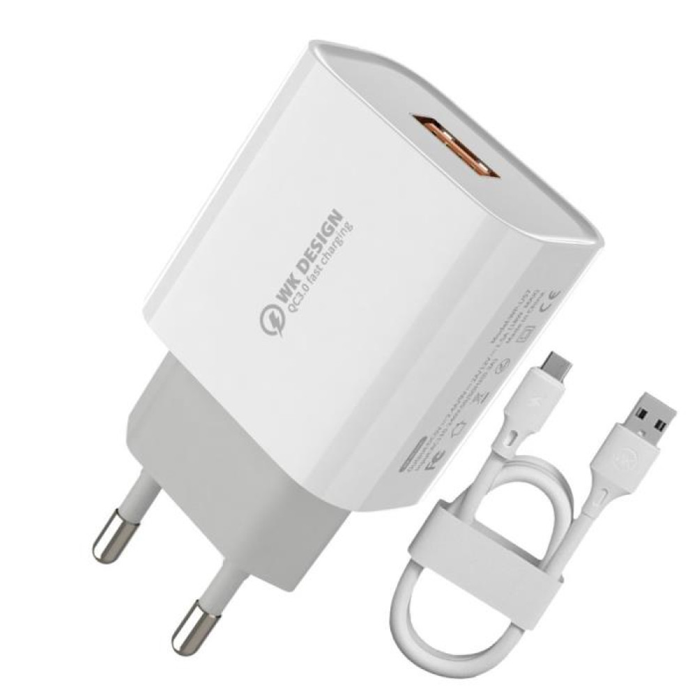 Φορτιστής Σπιτιού 18W WK WP-U57, με καλώδιο USB-C Λευκό