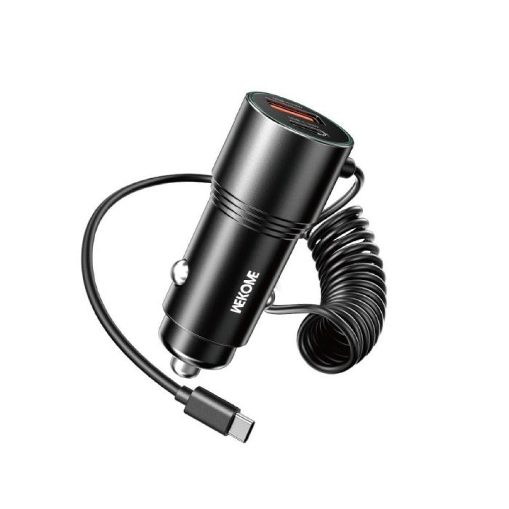 Φορτιστής Αυτοκινήτου 66W WK WP-C51 2 Θέσεων, με καλώδιο USB-C 30W Μαύρο