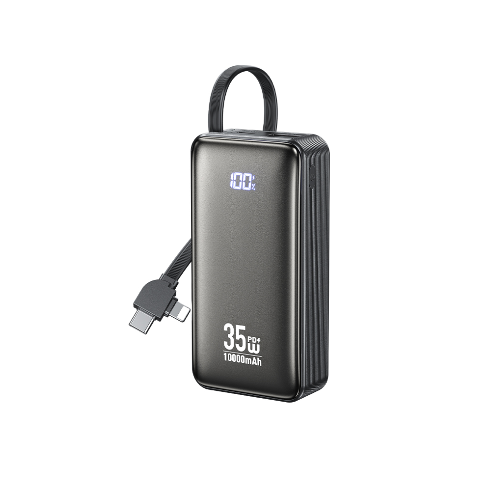 Power Bank 10000mAh PD 35W WK WP-61 2 Θέσεων, με καλώδιο USB-C/Lightning Μαύρο