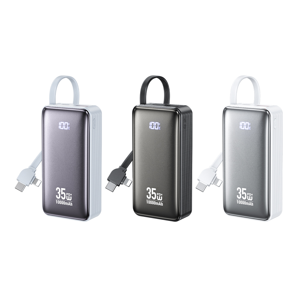 Power Bank 10000mAh PD 35W WK WP-61 2 Θέσεων, με καλώδιο USB-C/Lightning Λευκό