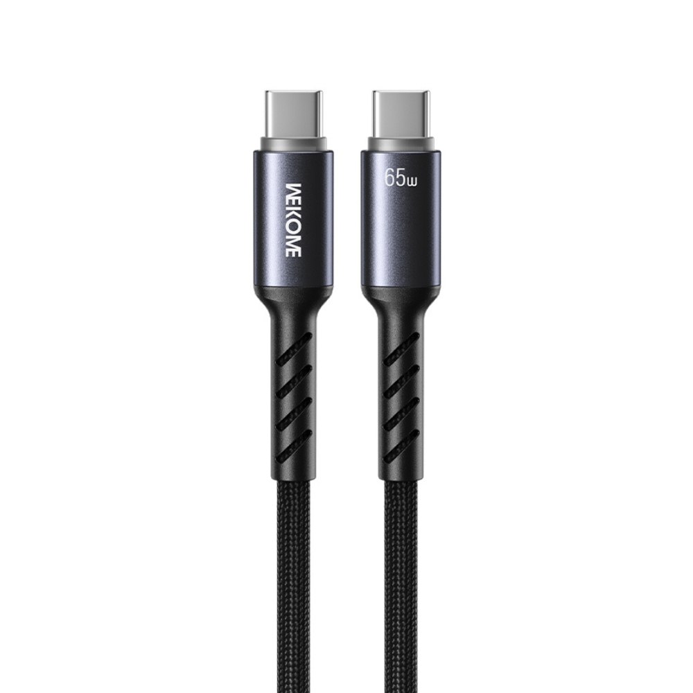 Καλώδιο Φόρτισης με LED WK WDC-C14 USB-C to USB-C PD 65W 1.2m Μαύρο