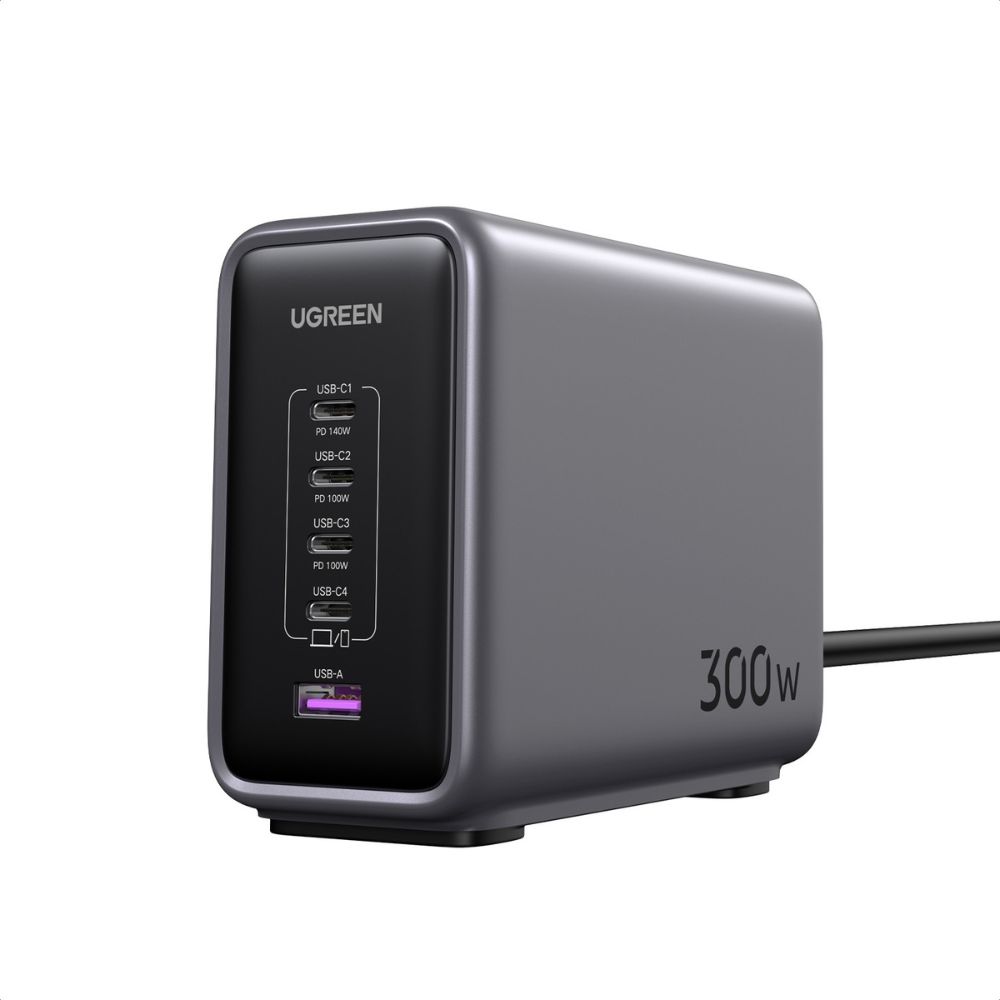 Φορτιστής Σπιτιού GaN PD 300W UGREEN CD333 90903b 5 Θέσεων, με καλώδιο USB-C 240W 1.5m Μαύρο