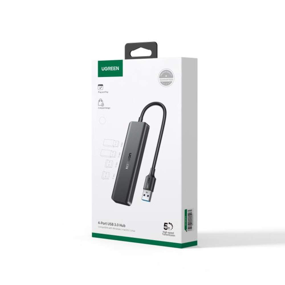 USB 3.0 Hub 4 Θέσεων UGREEN 25851 Γκρι