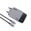 Φορτιστής Σπιτιού GaN PD 65W UGREEN X755 25871 3 Θέσεων, με καλώδιο USB-C 100W 1.5m Γκρί