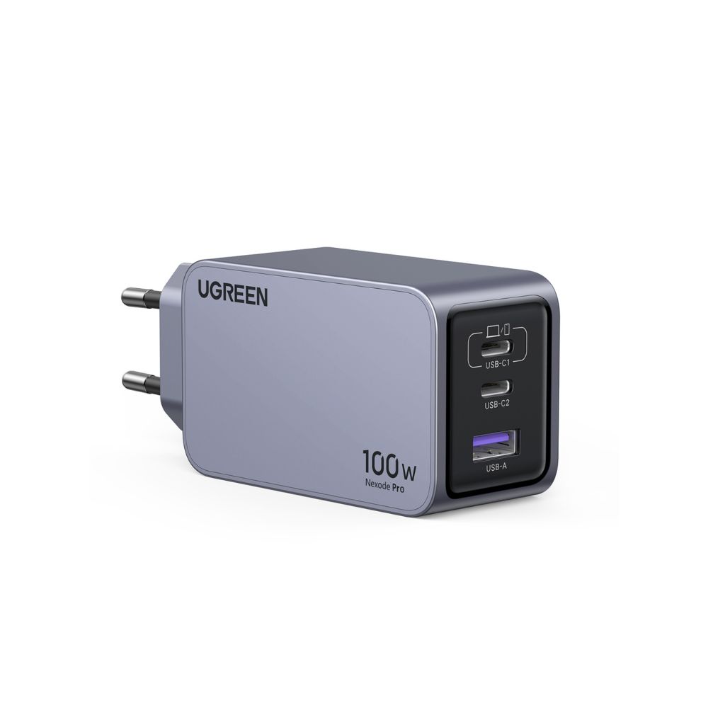 Φορτιστής Σπιτιού GaN PD 100W UGREEN X757 25874 3 Θέσεων, με καλώδιο USB-C 100W 1.5m Γκρί