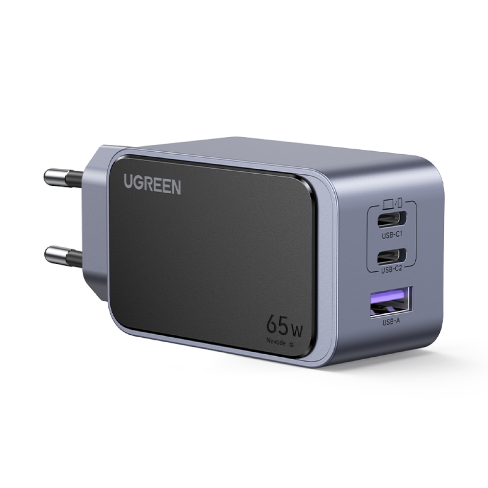 Φορτιστής Σπιτιού GaN PD 65W UGREEN  X553 35042 3 Θέσεων Γκρί