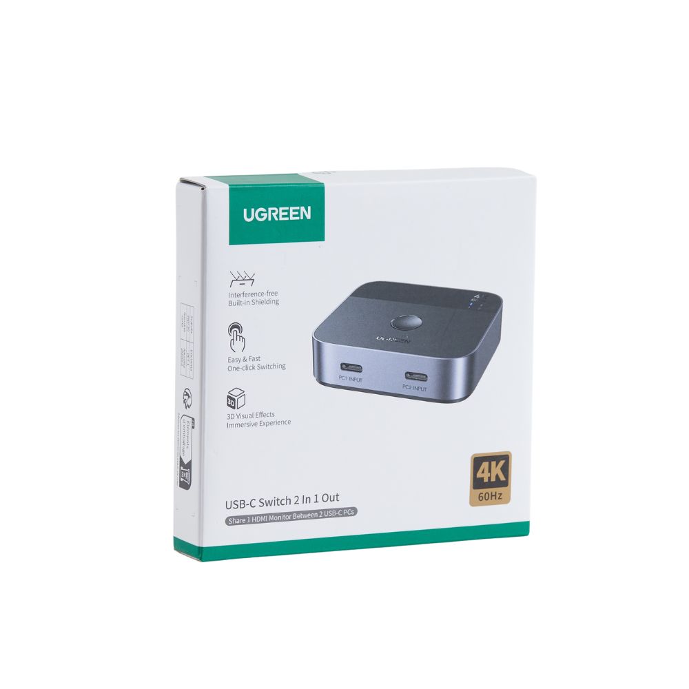 USB-C Switch 2 θέσεων 4K/60Hz UGREEN AW502 55451