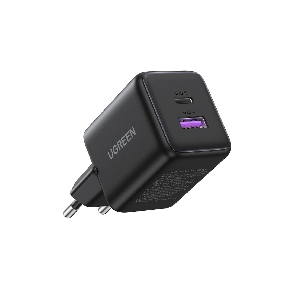 Φορτιστής Σπιτιού GaN PD 30W UGREEN X516 65014 2 Θέσεων Μαύρο