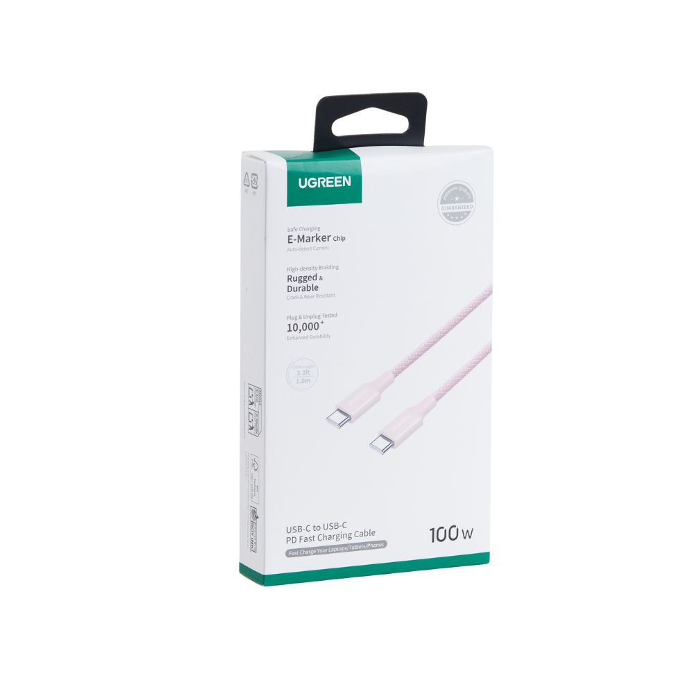 Καλώδιο Φόρτισης UGREEN L502 65251 USB-C σε USB-C PD 100W 1m Ροζ