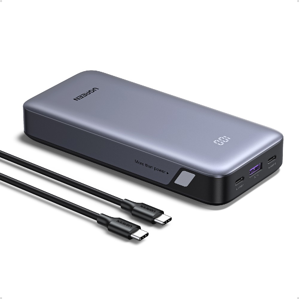 Power Bank 20000mAh PD 30W UGREEN PB532 55989B 3, με καλώδιο USB-C 60W Γκρι