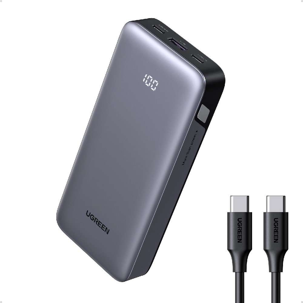 Power Bank 20000mAh PD 30W UGREEN PB532 55989B 3, με καλώδιο USB-C 60W Γκρι
